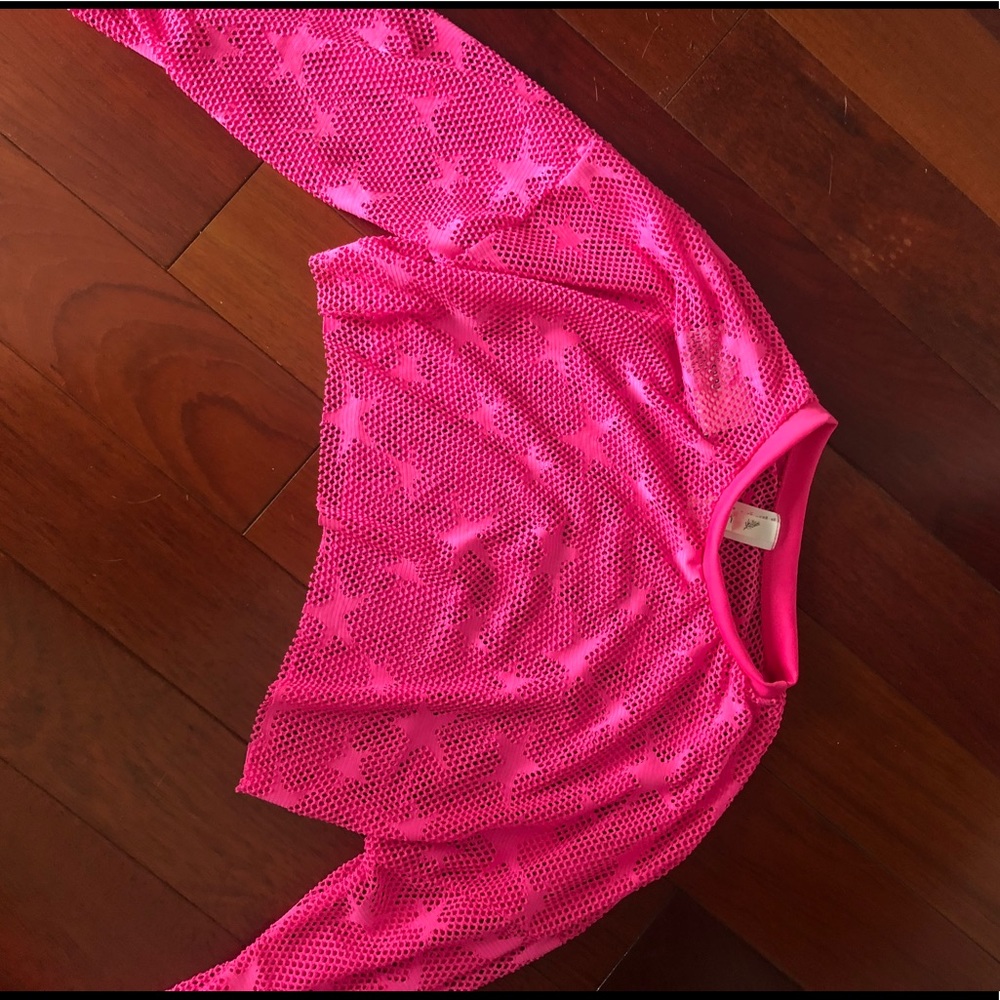 Mesh bathing suit cover up- cropped